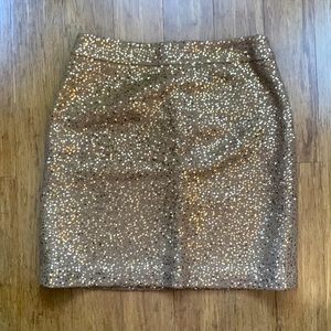 LOFT gold sequin mini skirt